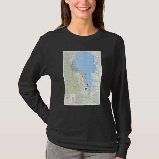 ヴィンテージ大津日本の地図1945 1 Tシャツ (正面)