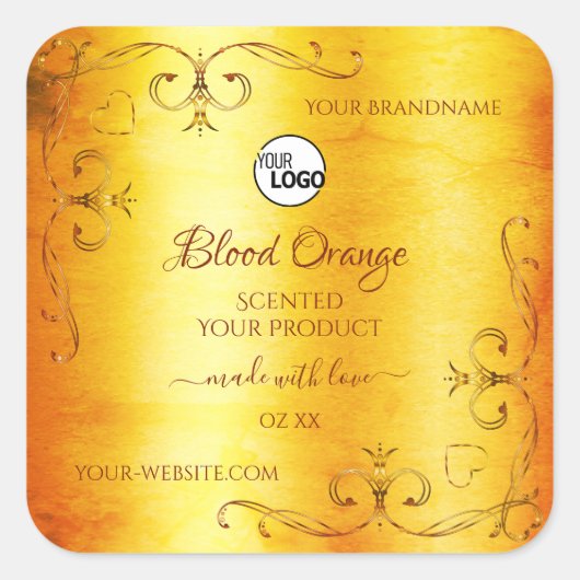 ヴィンテージ大理石華美製品ラベルのロゴ スクエアシール (正面)