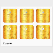 ヴィンテージ大理石華美製品ラベルのロゴ スクエアシール (シート)