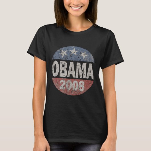 ヴィンテージ大統領バラク・オバマ2008キャンペーン Tシャツ (正面)