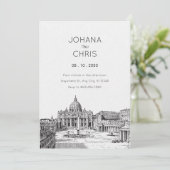 ヴィンテージ大聖堂結婚教会 招待状 (スタンド正面)