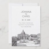 ヴィンテージ大聖堂結婚教会 招待状 (正面)