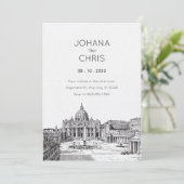 ヴィンテージ大聖堂結婚教会 招待状 (スタンド正面)