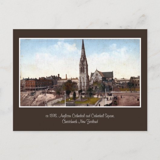 ヴィンテージ大聖堂、スクエアクリスティチャーチNZ ポストカード (正面)