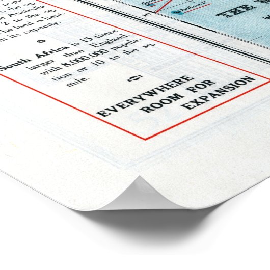 ヴィンテージ大英帝国が世界地図に広がる ポスター (角)