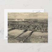 ヴィンテージ大西洋市絵図（1909年） ポストカード (正面/裏面)