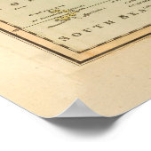 ヴィンテージ大西洋海の地図（1817年） ポスター (角)