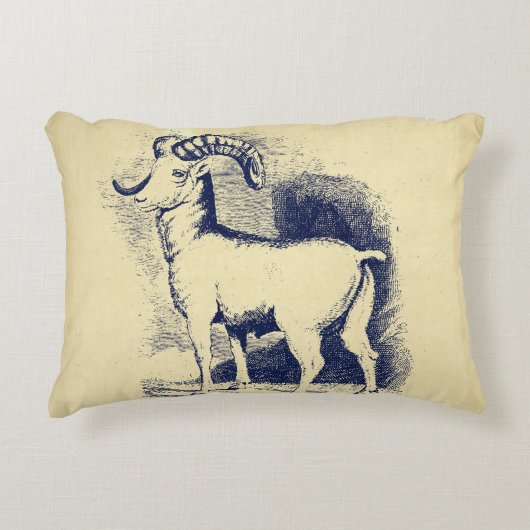 ヴィンテージ大角羊 アクセントクッション (正面)