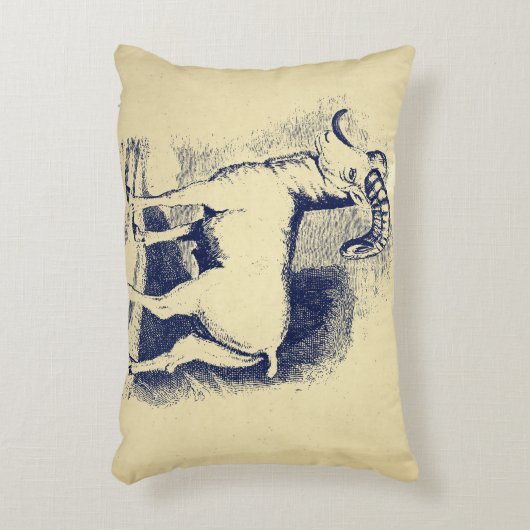 ヴィンテージ大角羊 アクセントクッション (正面(垂直))