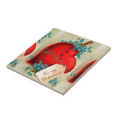 ヴィンテージ大赤出血ハートバレンタインポストカード タイル (側面)