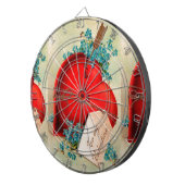 ヴィンテージ大赤出血ハートバレンタインポストカード ダーツボード (正面右)