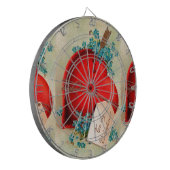 ヴィンテージ大赤出血ハートバレンタインポストカード ダーツボード (正面左)