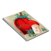 ヴィンテージ大赤出血ハートバレンタインポストカード ノートブック (右側)