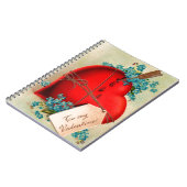 ヴィンテージ大赤出血ハートバレンタインポストカード ノートブック (左側)