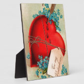 ヴィンテージ大赤出血ハートバレンタインポストカード フォトプラーク (側面)