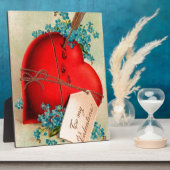 ヴィンテージ大赤出血ハートバレンタインポストカード フォトプラーク (側面)