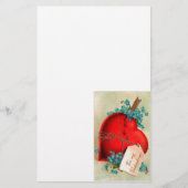 ヴィンテージ大赤出血ハートバレンタインポストカード 便箋 (正面)