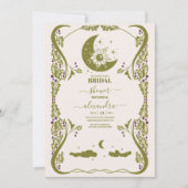 ヴィンテージ天の植物ブライダルシャワー 招待状 (正面)
