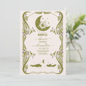 ヴィンテージ天の植物ブライダルシャワー 招待状 (スタンド正面)