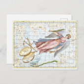 ヴィンテージ天の《星座》乙女座と天秤座 ポストカード (正面/裏面)