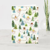 ヴィンテージ天使とクリスマスライト シーズンカード (正面)