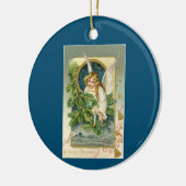 ヴィンテージ天使とメッセージ セラミックオーナメント (左)