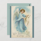 ヴィンテージ天使と復活祭の挨拶 ポストカード (正面/裏面)