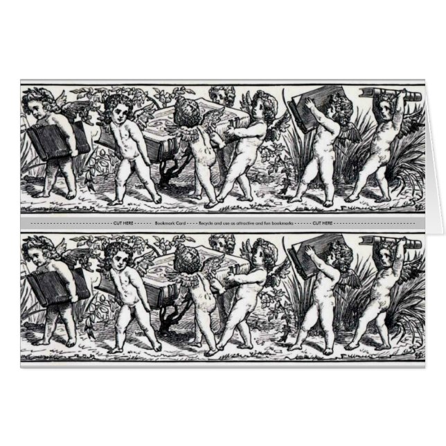 ヴィンテージ天使のしおりを運ぶ少し本 (正面横)