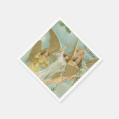 ヴィンテージ天使のグループ スタンダードカクテルナプキン (角)