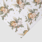 ヴィンテージ天使のパターン白 薄葉紙 (詳細)