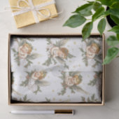 ヴィンテージ天使のパターン白 薄葉紙 (ギフト)