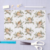 ヴィンテージ天使のパターン白 薄葉紙 (クラフト)