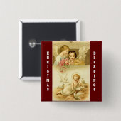 ヴィンテージ天使イエスボタン 缶バッジ (正面&裏面)