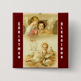 ヴィンテージ天使イエスボタン 缶バッジ