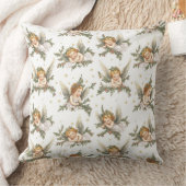 ヴィンテージ天使パターン クッション (ブランケット)