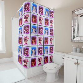 ヴィンテージ天使 シャワーカーテン