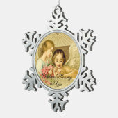 ヴィンテージ天使 スノーフレークピューターオーナメント (右)