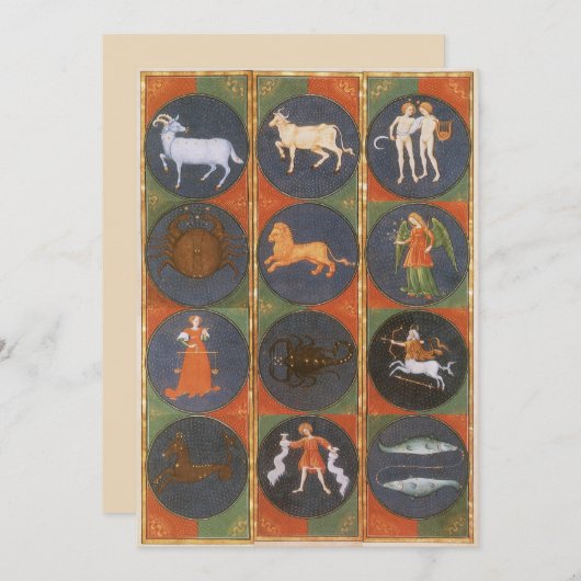 ヴィンテージ天占星術の〔占星術の〕十二宮図図， 1475 (正面/裏面)