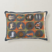 ヴィンテージ天占星術の〔占星術の〕十二宮図図, 1475 アクセントクッション (正面)