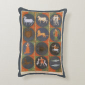 ヴィンテージ天占星術の〔占星術の〕十二宮図図, 1475 アクセントクッション (裏面(縦))