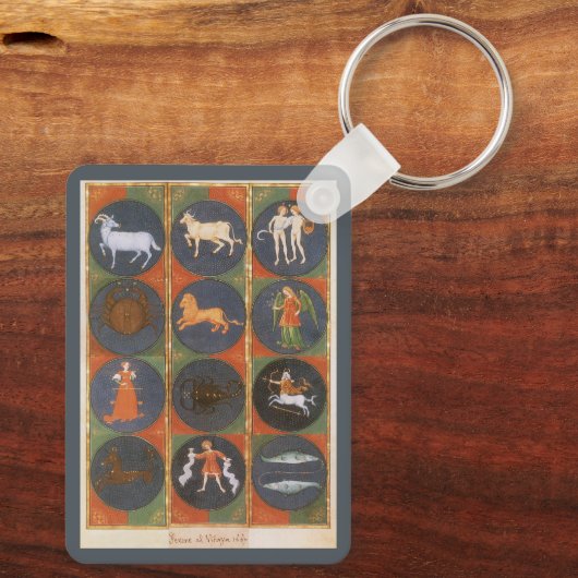 ヴィンテージ天占星術の〔占星術の〕十二宮図図， 1475 キーホルダー (裏面)