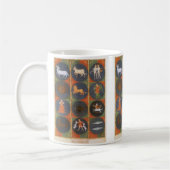 ヴィンテージ天占星術の〔占星術の〕十二宮図図， 1475 コーヒーマグカップ (左)