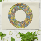 ヴィンテージ天占星術の〔占星術の〕十二宮図 キッチンタオル (折り畳み)