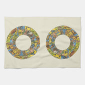 ヴィンテージ天占星術の〔占星術の〕十二宮図 キッチンタオル (横)