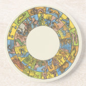 ヴィンテージ天占星術の〔占星術の〕十二宮図 コースター (正面)