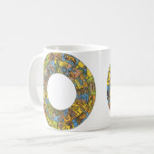 ヴィンテージ天占星術の〔占星術の〕十二宮図 コーヒーマグカップ (正面左)