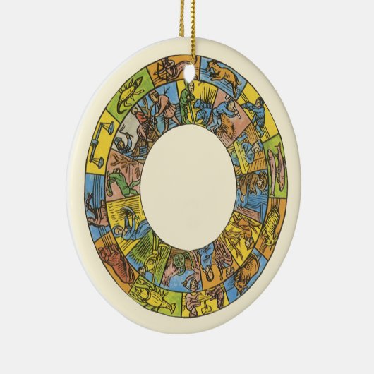 ヴィンテージ天占星術の〔占星術の〕十二宮図 セラミックオーナメント (右)