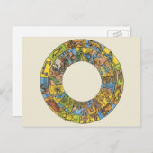 ヴィンテージ天占星術の〔占星術の〕十二宮図 ポストカード (正面/裏面)