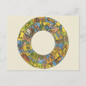 ヴィンテージ天占星術の〔占星術の〕十二宮図 ポストカード (正面)