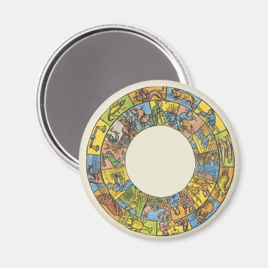 ヴィンテージ天占星術の〔占星術の〕十二宮図 マグネット (正面/裏面)